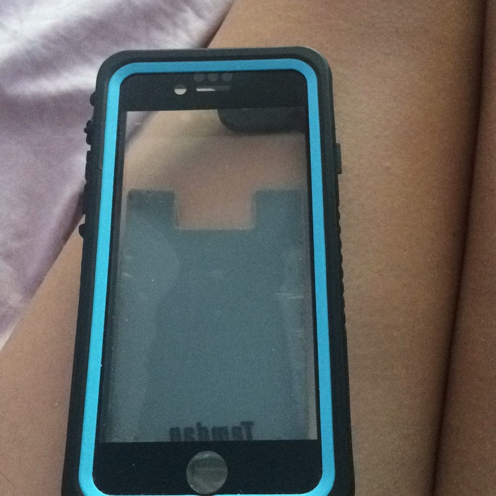 iPhone 7 Case blue, with screen protector.